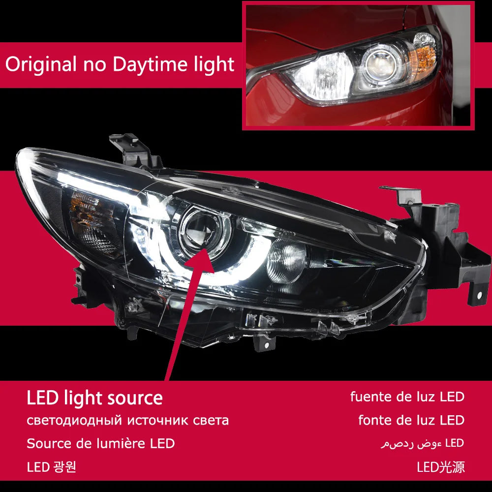 Auto Parts For Mazda 6 Atenza Headlights 2013-2016 latest Styling LED Daytime Lights Dual Projector Car Accesorios Modified
