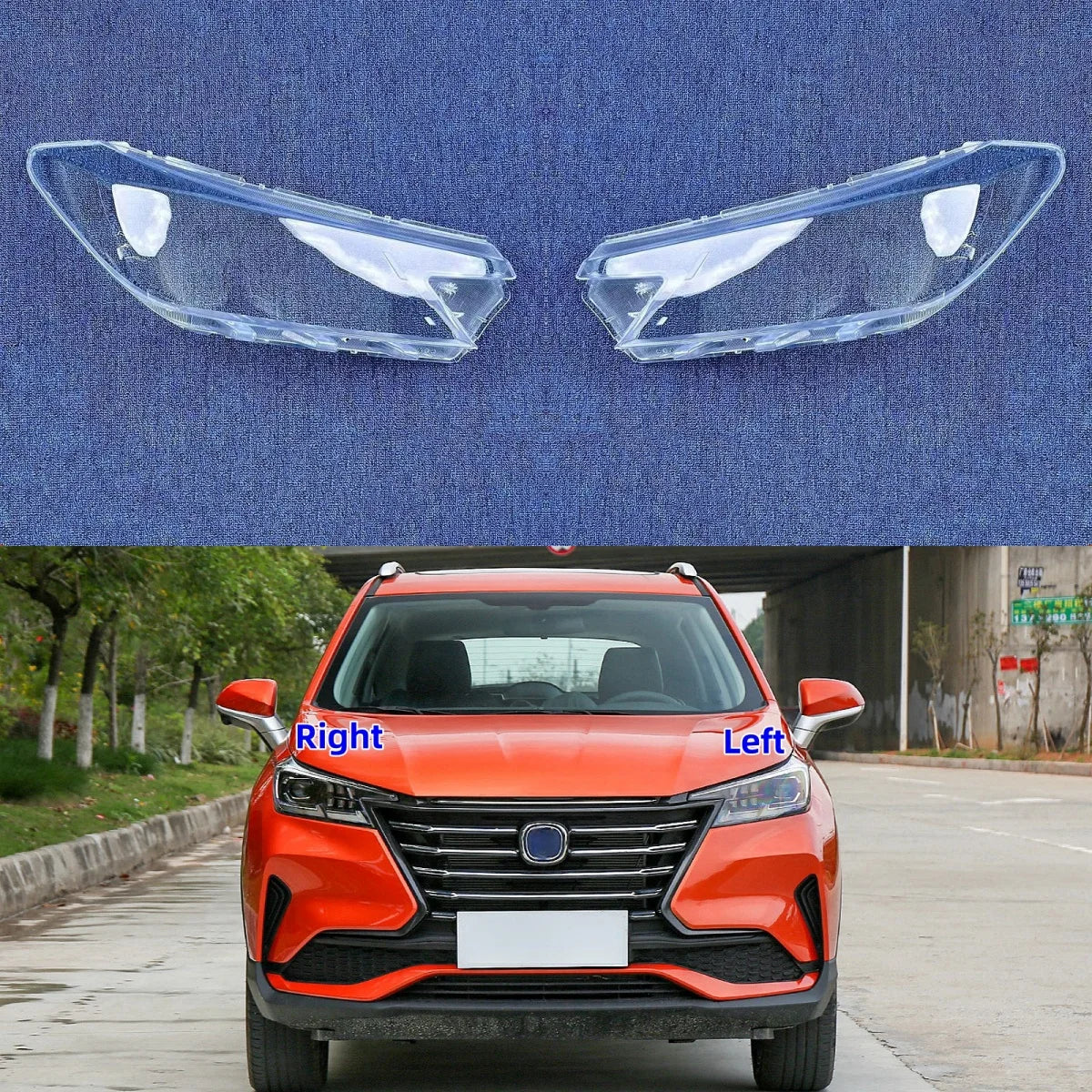 ل Changan CS15 2019 2020 2021 سيارة شفافة عاكس الضوء غطاء المصباح الأمامي نظارات عاكس الضوء غطاء المصباح الأمامي غطاء العدسة