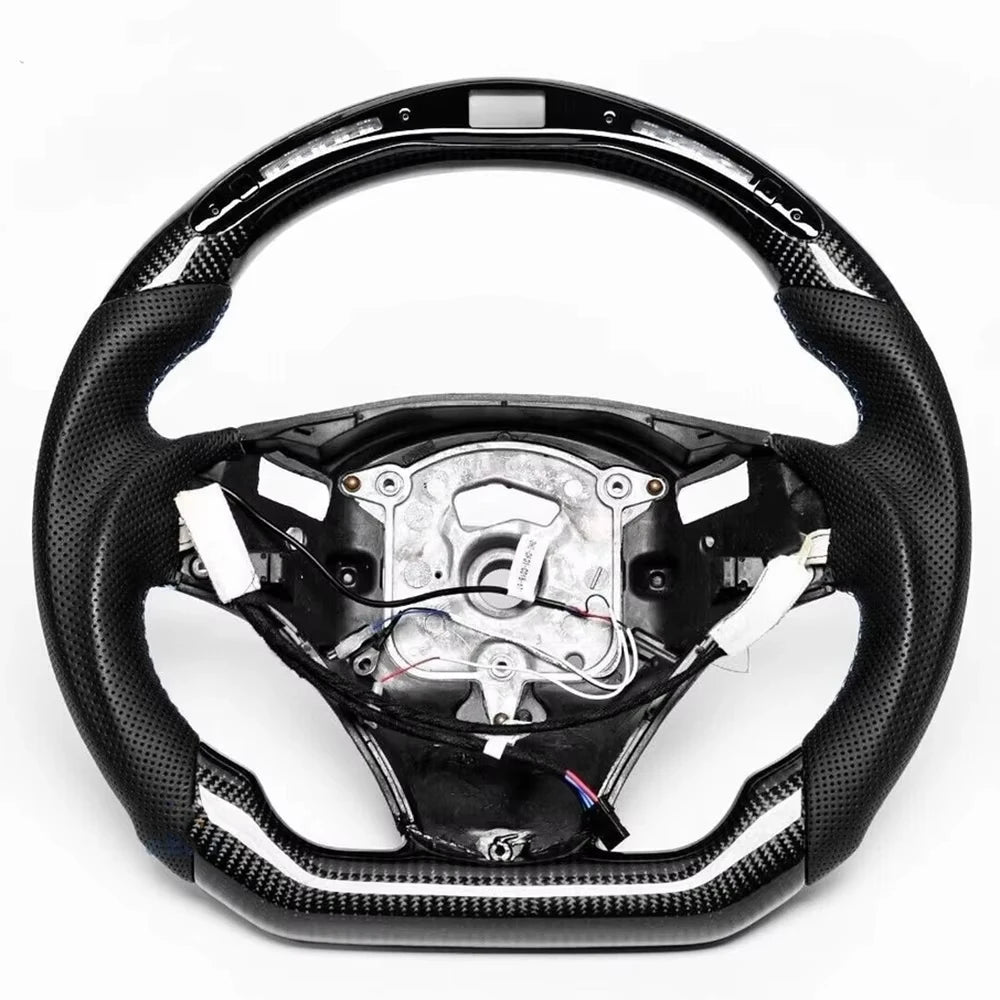 ألياف الكربون LED مع زر تقليم مناسب لعجلة القيادة BMW Volant E89 E90 E91 E92 E93 330i 335i 328i M3 2005-2012 3 Series