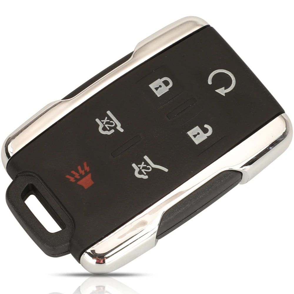 حافظة دخول بدون مفتاح jingyuqin 3/4/5/6BTN لسيارة GMC Yukon XL Chevrolet Tahoe Suburban Sierra Silverado مزودة بغطاء مفتاح التحكم عن بعد 
