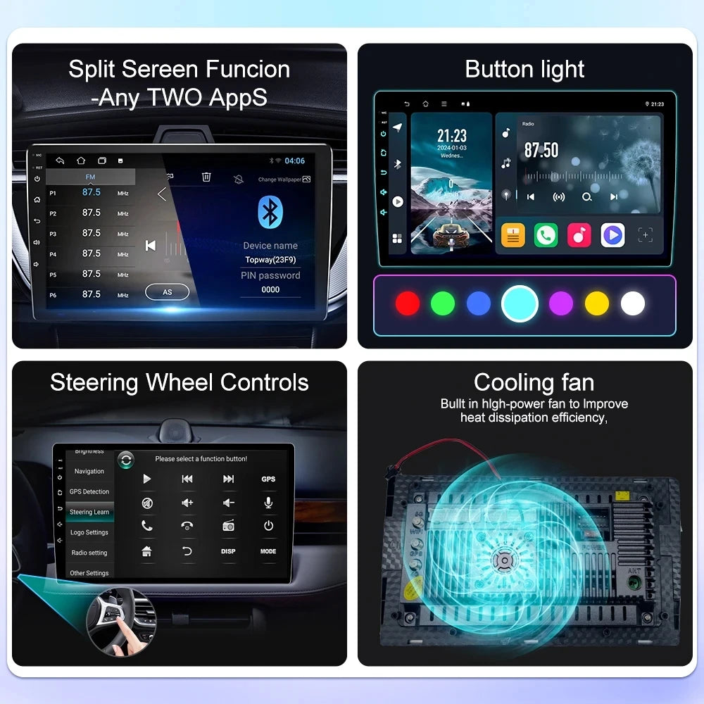 شاشة 9 بوصة لسيارة KIA Sportage 4 QL 2016 2017 2018 بنظام ملاحة Android Auto GPS مقسمة وشاشة Carplay لاسلكية وDSP وستيريو وبلوتوث وواي فاي 