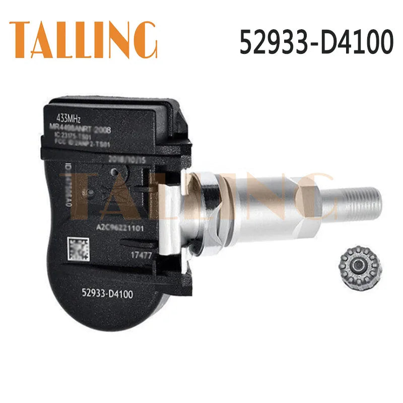 مستشعر مراقبة ضغط الإطارات TPMS 52933-D4100 بتردد 433 ميجاهرتز لسيارة هيونداي كونا أيونيك إلنترا جينيسيس جي 90 كيا نيرو كادينزا موديلات 2017 و2018 و2019 