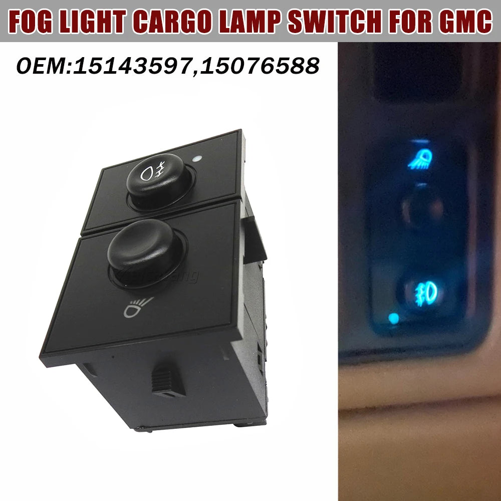 New Headlight Fog Lamp Control Light Button Switch For Cadillac Escalade EXT ESV Chevy Avalanche Silverado GMC Sierra 15143597