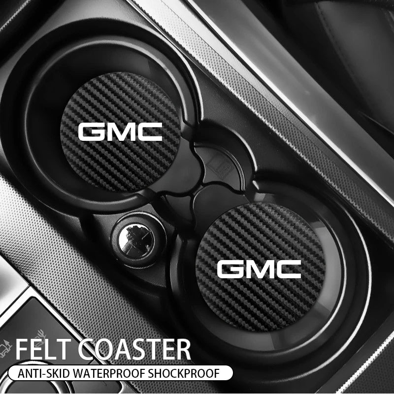 قطعتان من وسائد أكواب المياه المقاومة للماء والمضادة للانزلاق لسيارة GMC Yukon Terrain Sierra Hummer Ev Canyon Acadia Savana Denali AT4 