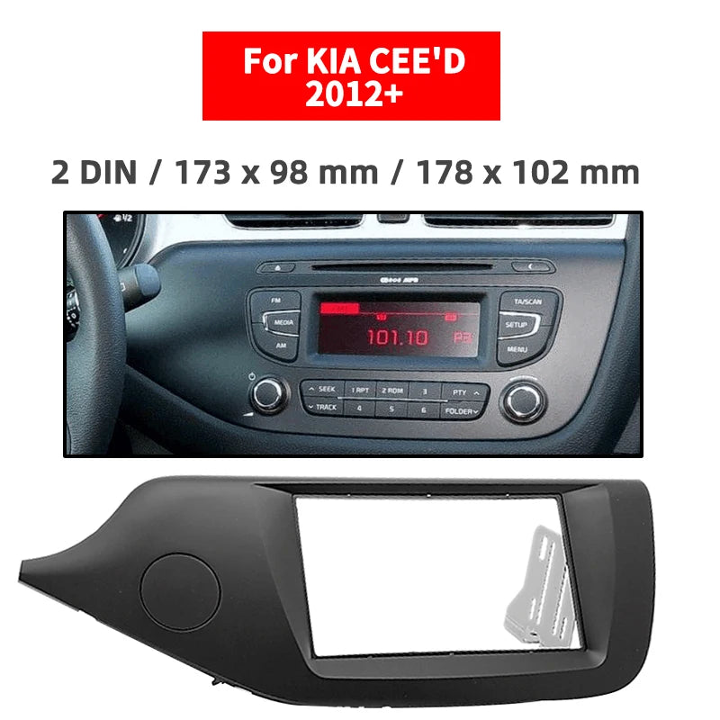 مجموعة تركيب لوحة القيادة ستيريو، ولوحة التحكم المركزية، وإكسسوارات السيارة لسيارة KIA CEE'D 2012+ 2 DIN