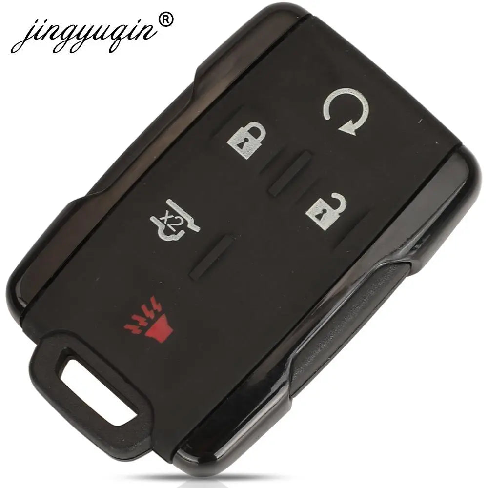 حافظة دخول بدون مفتاح jingyuqin 3/4/5/6BTN لسيارة GMC Yukon XL Chevrolet Tahoe Suburban Sierra Silverado مزودة بغطاء مفتاح التحكم عن بعد 