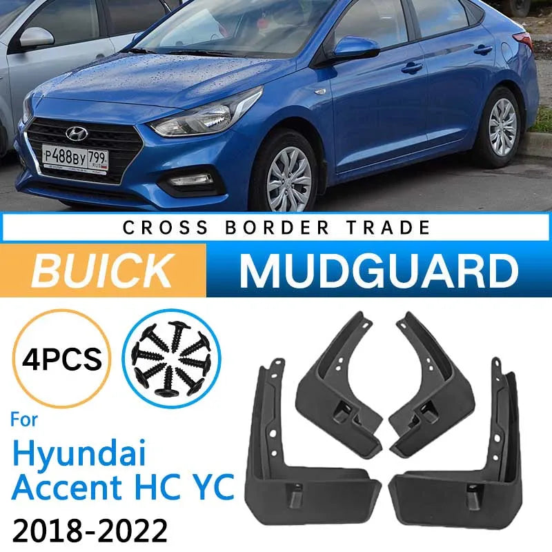 Car Mudguards For Hyundai Accent HC YC 2019 2020 2018~2022 Front Rear Wheels Mudflaps Splash Guards Mud Flaps Fender Accessories