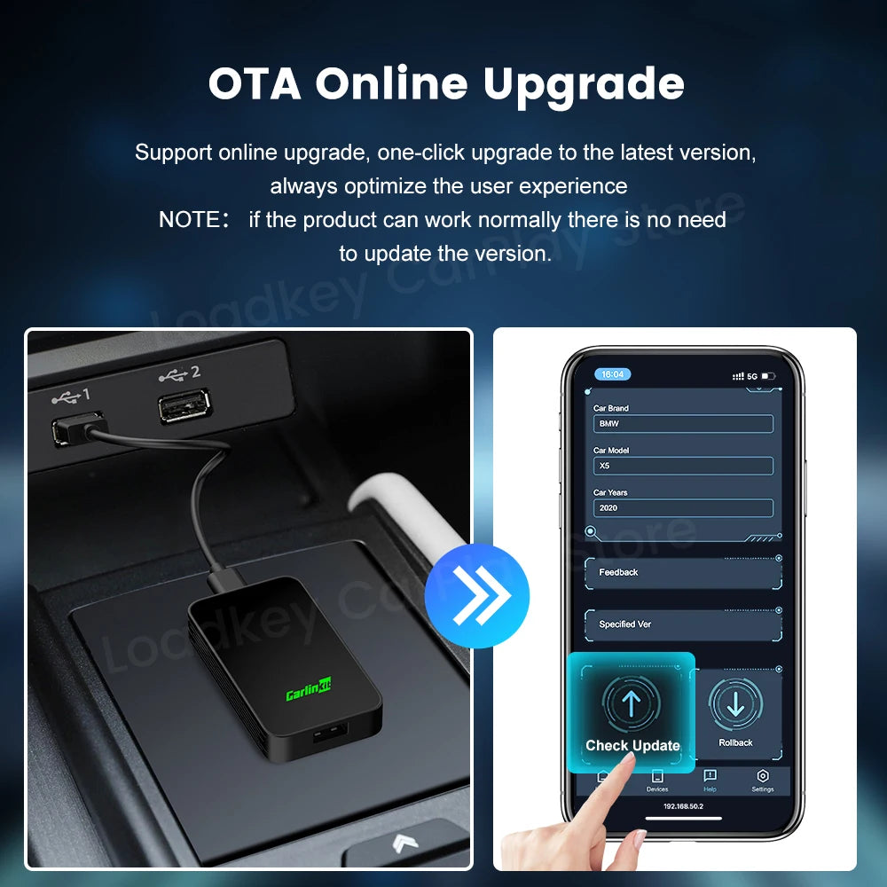 CarlinKit 5.0 & CarlinKit 4.0 Wireless CarPlay Android Auto Waze Music Spotify Auto For Audi Golf Peugeot Mazda KIA Mercedes MG
