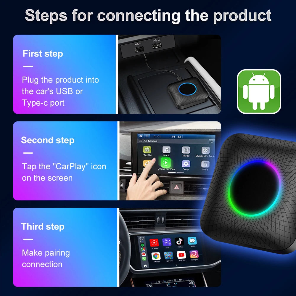 Make Carlink Tbox Sm6225 4 64Gb 13.0 Car Play Ai Box Dongle Carplay Wireless Adapter Carlinkit Box Android Auto Carplay