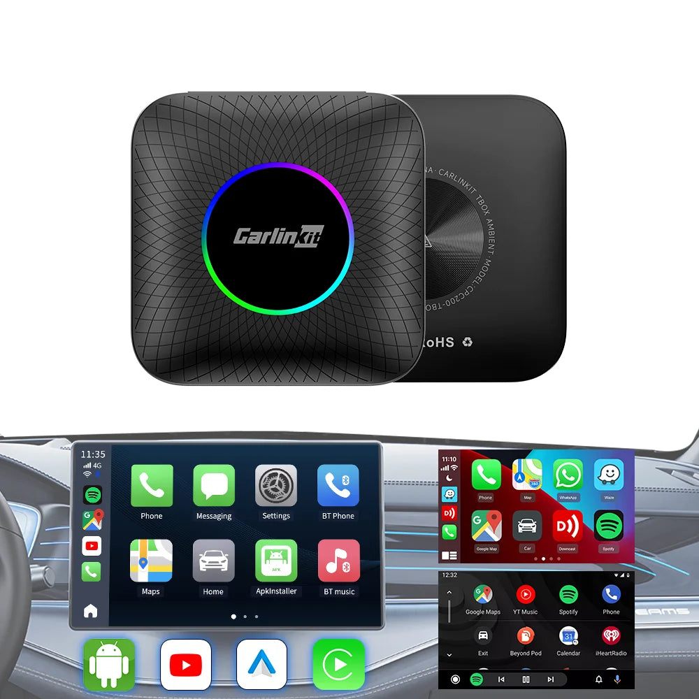 Make Carlink Tbox Sm6225 4 64Gb 13.0 Car Play Ai Box Dongle Carplay Wireless Adapter Carlinkit Box Android Auto Carplay