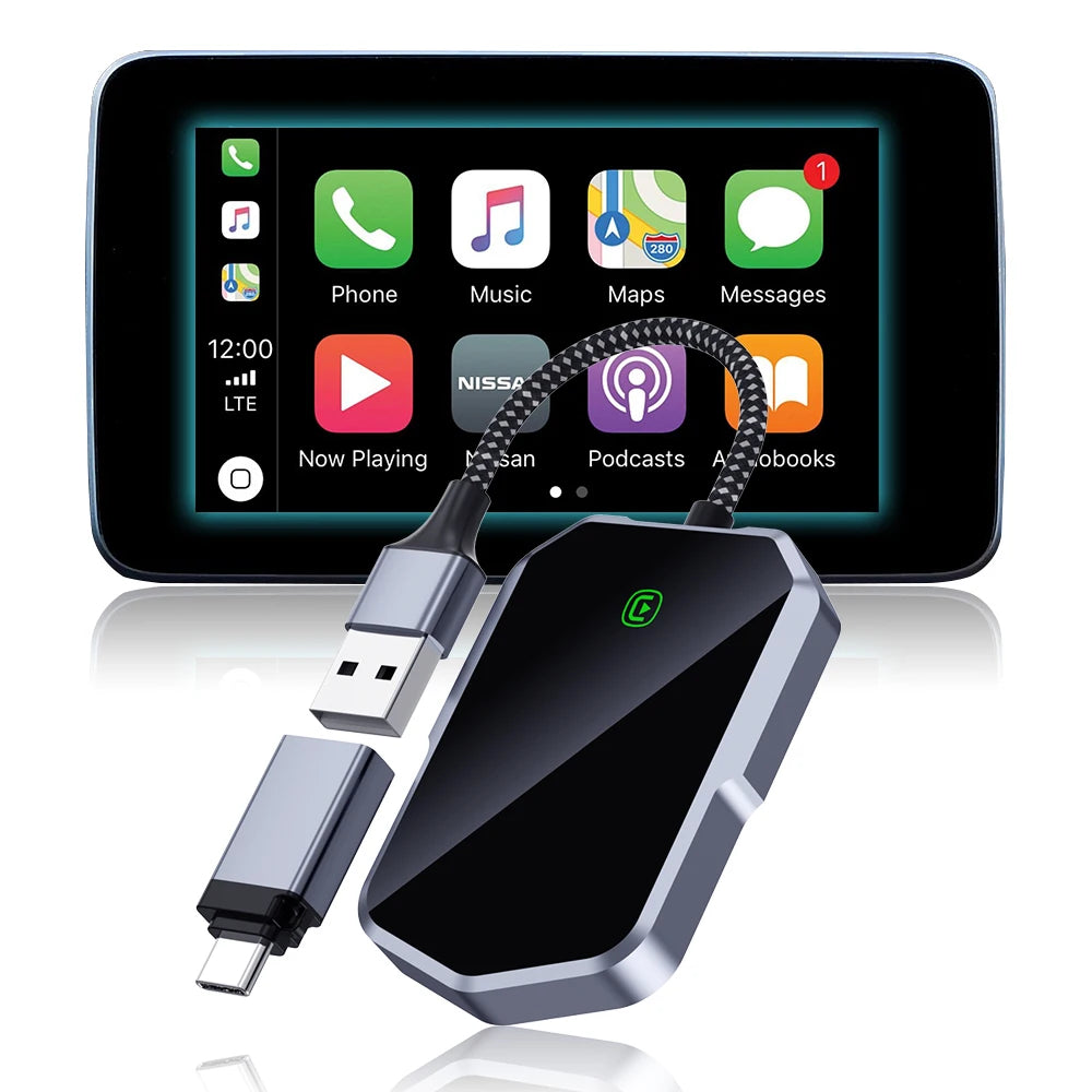Fuallwin Smart Connection Android Auto Wireless Carplay Adapter No Latency Converts Wired Car Play Dongle for iPhone 6 Above