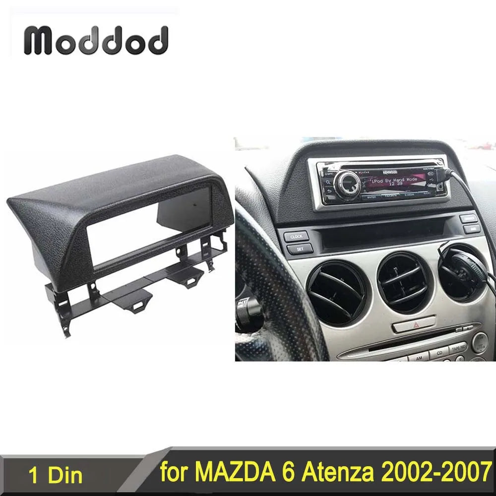 One 1 Din CD DVD Stereo Player Panel for Mazda 6 Atenza 2002-2007 Radio Fascia Dash Mount Refitting Installation Kit Face Plate