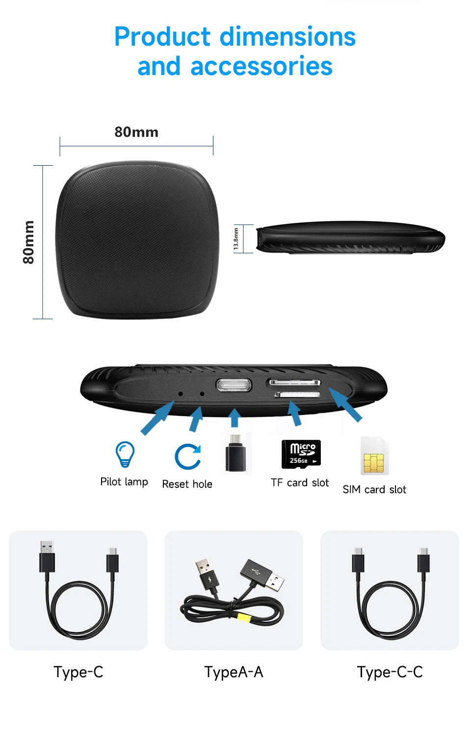 Gerllish Qualcomm 2290 Stereo Ai Box Android Car Wireless Car Play Android AuTO GPS SIM Card Wifi Split Screen 4 Core BT