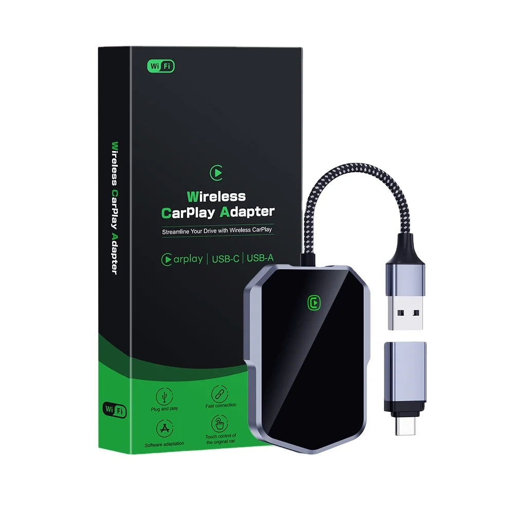 Fuallwin Smart Connection Android Auto Wireless Carplay Adapter No Latency Converts Wired Car Play Dongle for iPhone 6 Above
