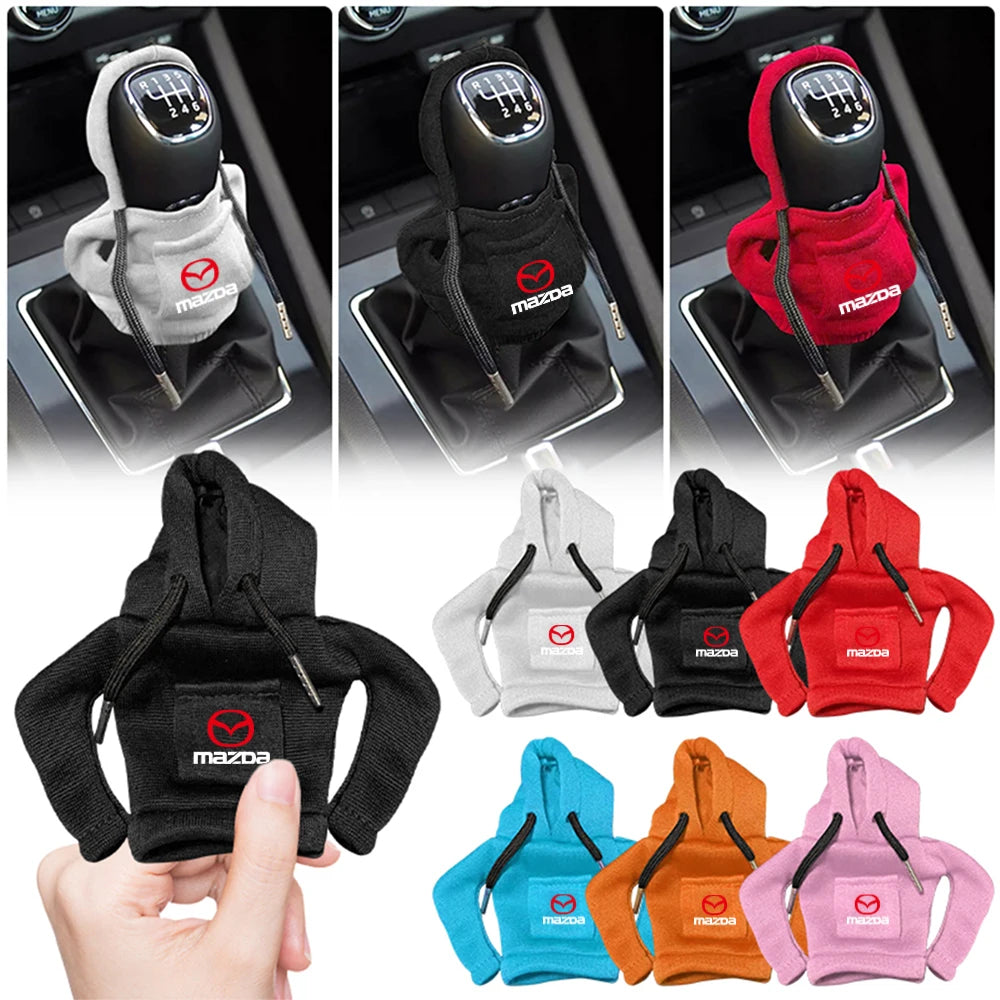 1Pcs Hoodie Car Gear Shift Cover Handle Kit Gear Shift AntiSlip Sweatshirt For Mazda 2 3 5 6 7 Atenza Axela MS Demio MPS Miata