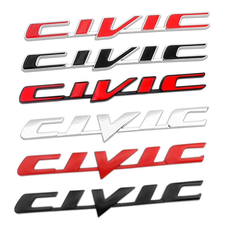 ملصق شعار سيارة معدني ثلاثي الأبعاد من Ivtec بتصميم شعار هوندا سيفيك، ملصقات صندوق السيارة الخلفي، ملحقات السيارات