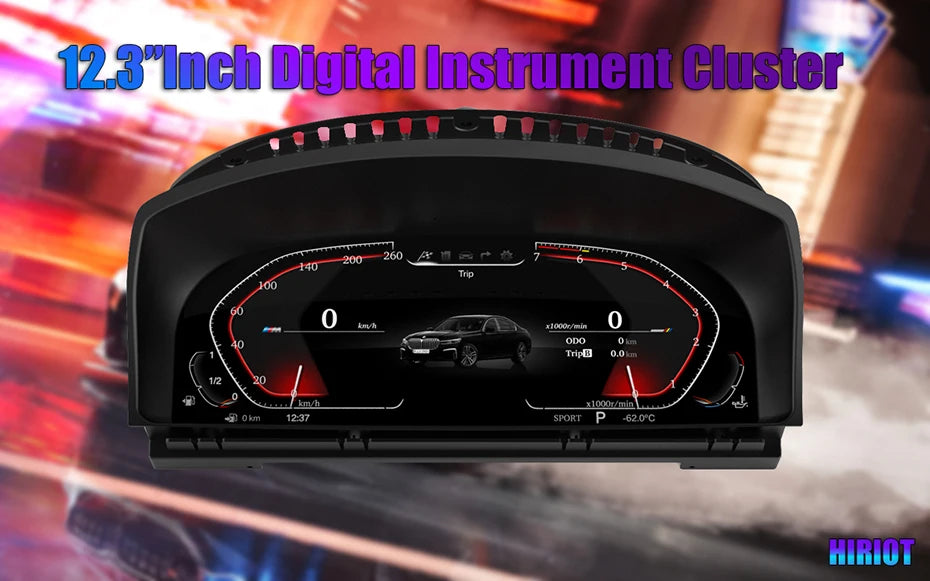 عداد السرعة بشاشة LCD مقاس 12.3 بوصة يعمل بنظام Linux لسيارة BMW الفئة السابعة E66 E65 745 750 760، لوحة عدادات رقمية، لوحة القيادة، التوصيل والتشغيل