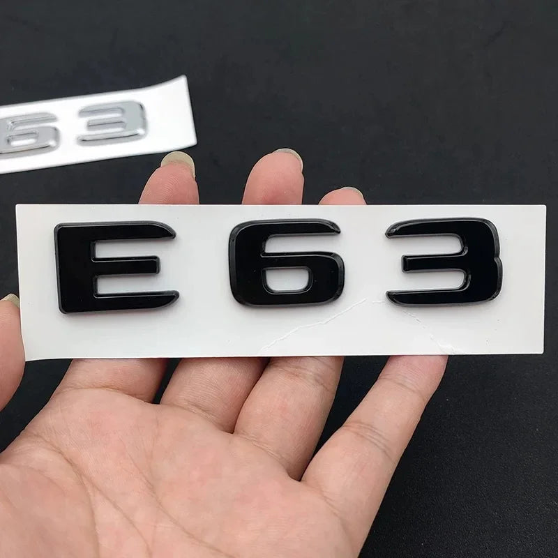 ملصق شعار صندوق السيارة ثلاثي الأبعاد من الكروم ABS لملحقات السيارة Mercedes AMG CE 63 W205 W204 W213 W212 W222 W221 C63 E63 S63