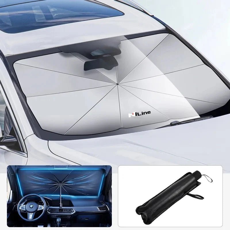 For Hyundai N i10 i20 i30 i40 ix25 ix35 ix55 Tucson Sonata Santa-Fe Paalishde Car Windshield Sun Shade UV Ray Reflector Umbrella