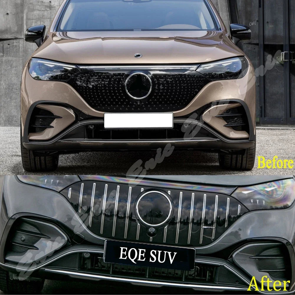 شبكة أمامية للسباقات، شبكة علوية للمصد، مشعاع لسيارة مرسيدس بنز W294 X294 EQE350 EQE450 EQE500 SUV موديل 2022-2023