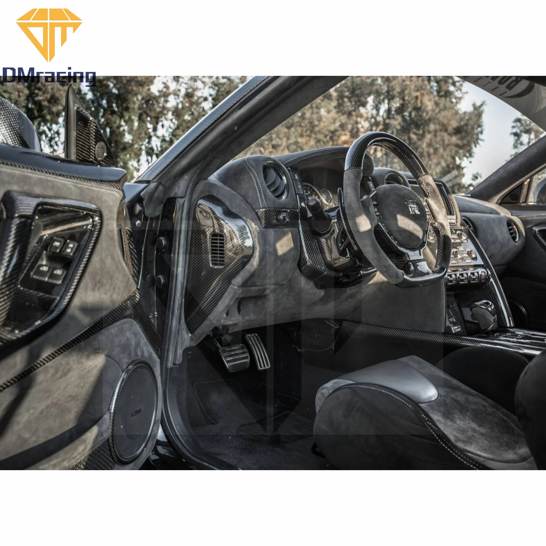 غطاء داخلي من ألياف الكربون بنسبة 100% (35 قطعة) لسيارة نيسان GTR R35 2008-2016