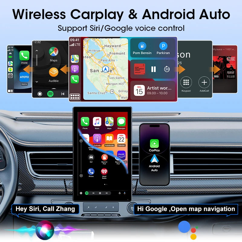 New 7/8/9" Carplay Screen for Car Vertical Screen Car Radio Wireless Carplay Android Auto Multimedia Video Player Car Monitors