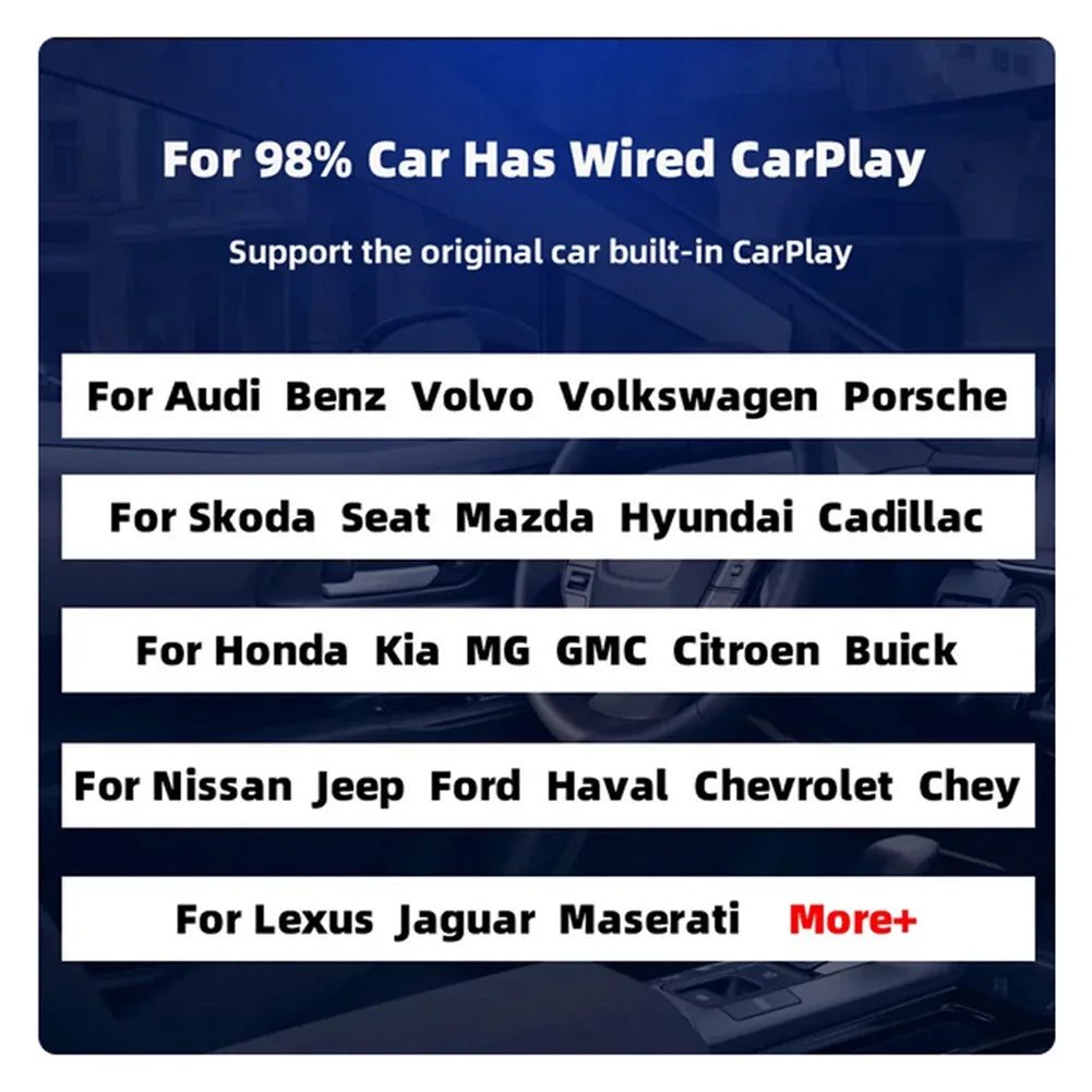 Carplay Wireless Dongle Wifi Bluetooth-compatible Auto Connect Car Play Adapter Voice Control Wireless Carplay for Car Upgrade