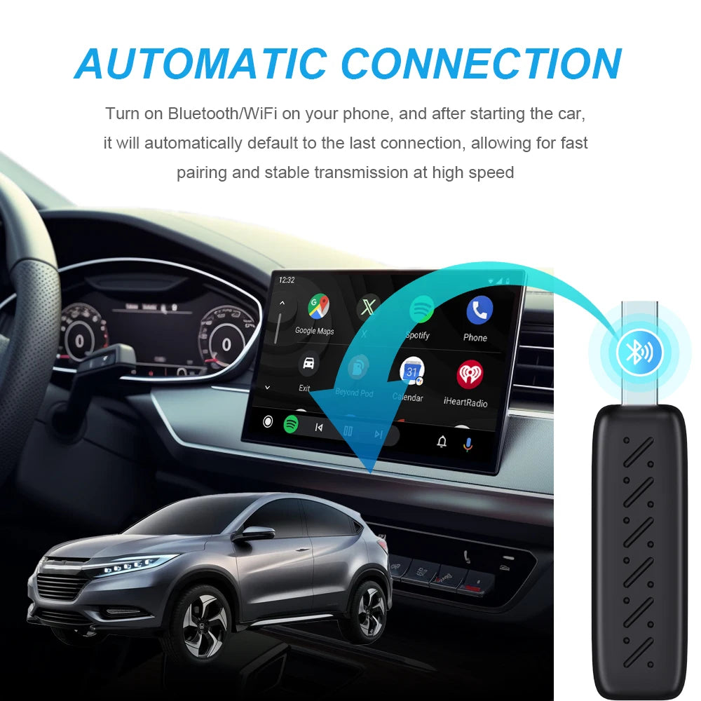 2025New Wired to Wireless Carplay Android Auto 2in1 Mini Adapter Dongle Auto Connect Plug&Play Bluetooth WiFi Universal Mini Box