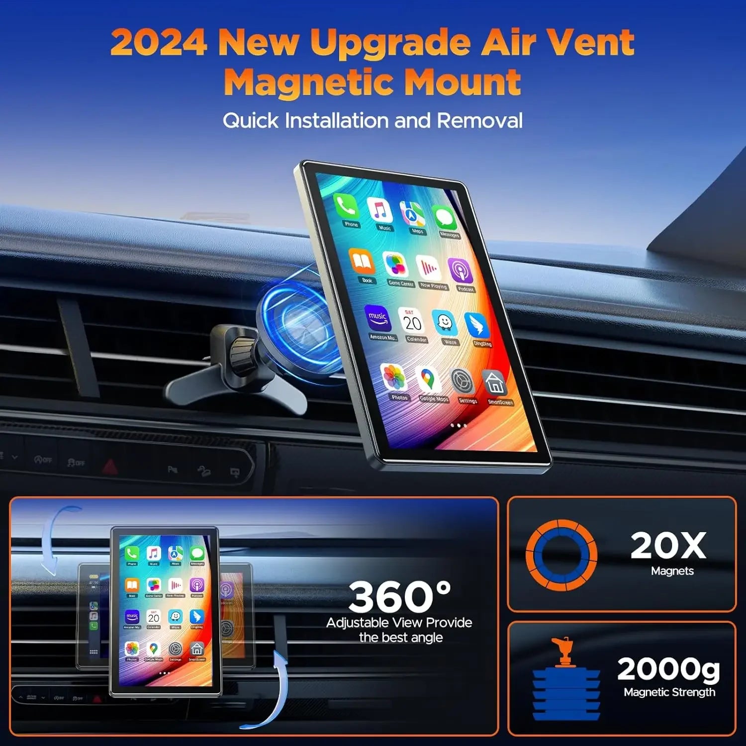 New 8 inch Carplay Screen for Car Wireless Carplay Android Auto Horizontal and Vertical Screen Navigation GPS Portable Car Radio