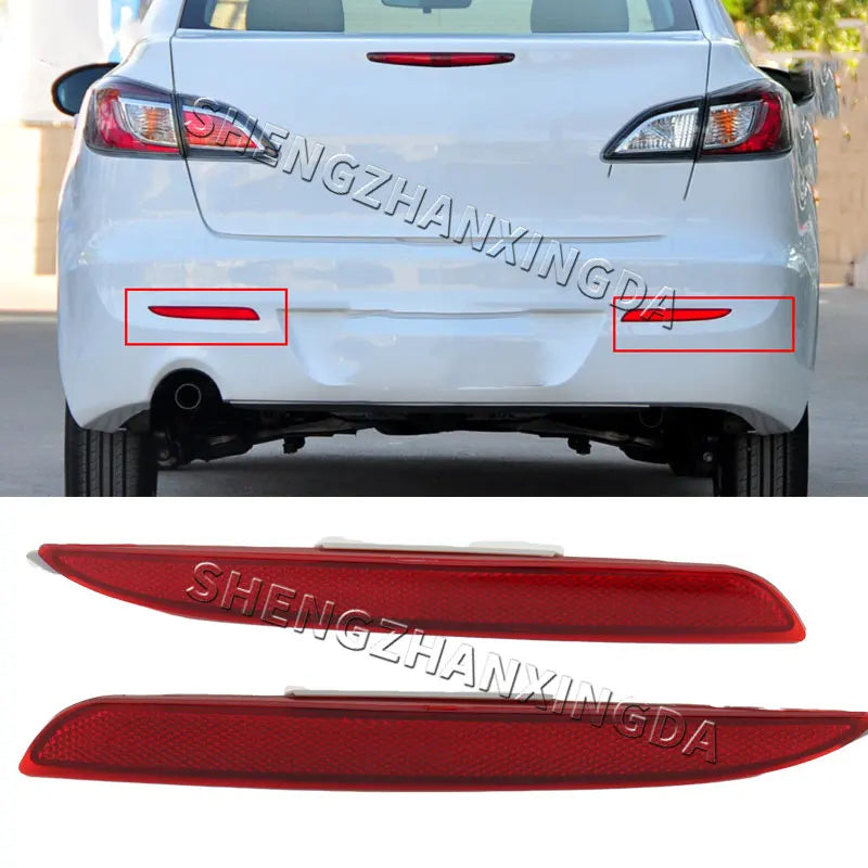For Mazda 3 Bl 2009- 2013Rear Bumper Reflector Fog Warning Light Car Durability for Mazda Left+Right Lighting Part Red Replace 2009~2013