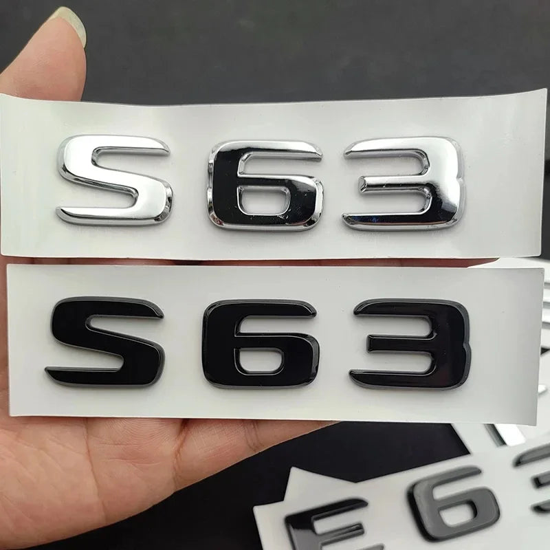 ملصق شعار صندوق السيارة ثلاثي الأبعاد من الكروم ABS لملحقات السيارة Mercedes AMG CE 63 W205 W204 W213 W212 W222 W221 C63 E63 S63