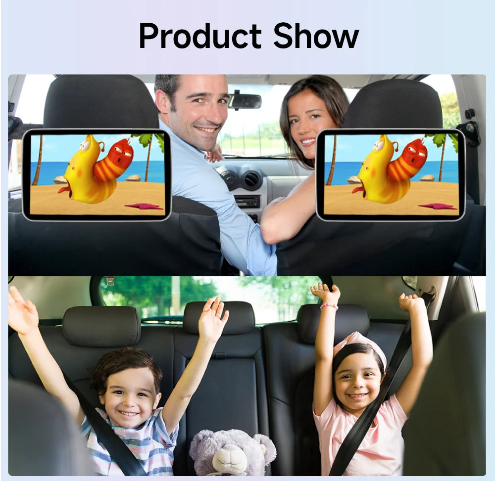 JIUYIN Car Screens Rear Seat Monitor Headrest TV Screen Android Auto CarPlay WiFi Movie/Netflix/Youtube Online Video Player