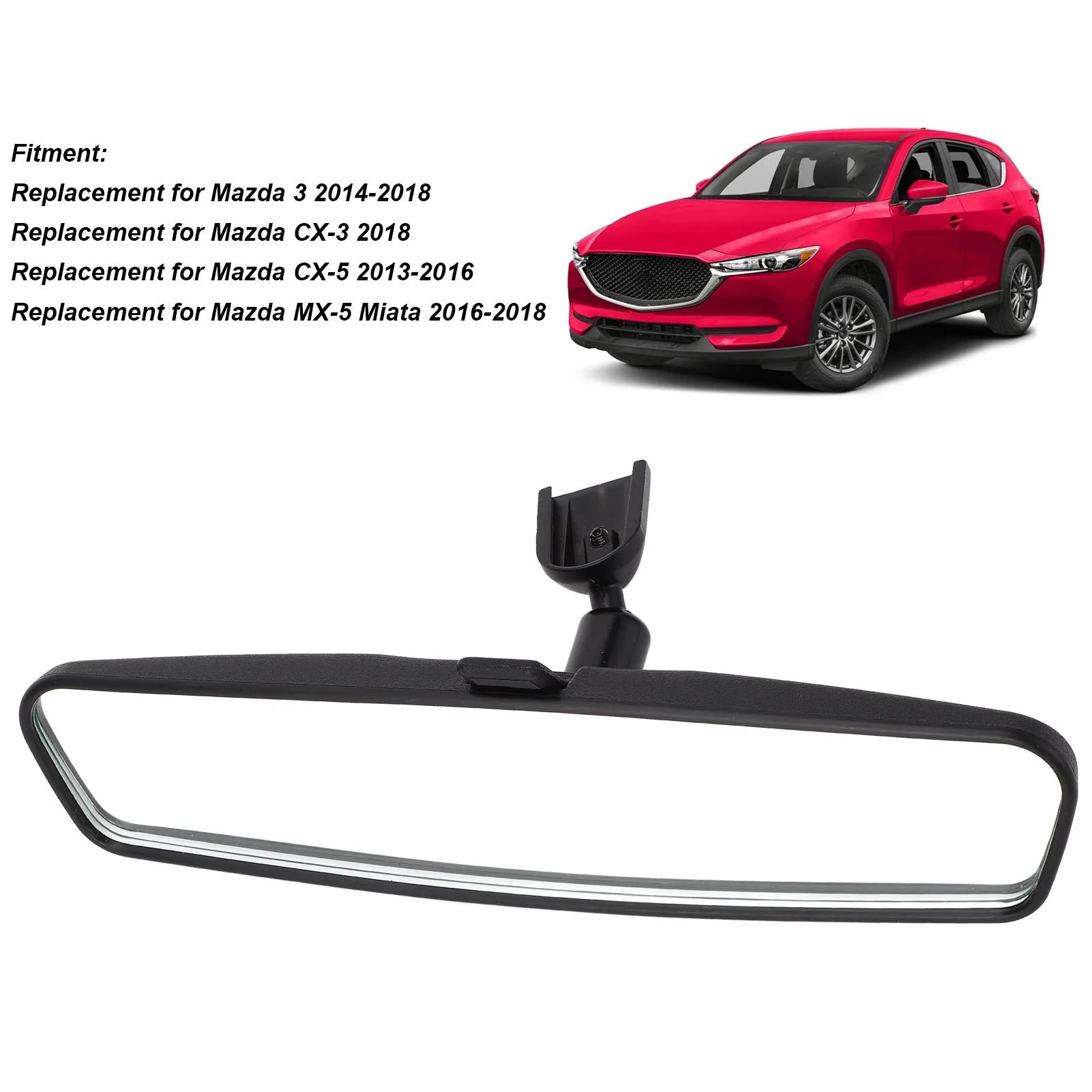 Interior Rearview Mirror KD53‑69‑220B Car Inner Rear View Mirror Replacement for Mazda 3 CX‑3 CX‑5 MX‑5