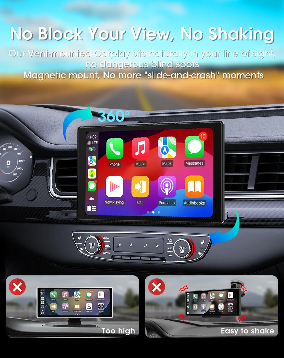 New 7/8/9" Carplay Screen for Car Vertical Screen Car Radio Wireless Carplay Android Auto Multimedia Video Player Car Monitors