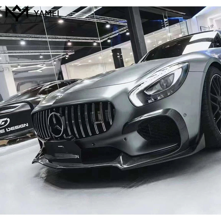 لمرسيدس بنز AMG GT GTS 2015-2016 ألياف الكربون سيارة شفة المصد الأمامي الشفة الأمامية الناشر الجبهة الذقن المفسد اكسسوارات السيارة