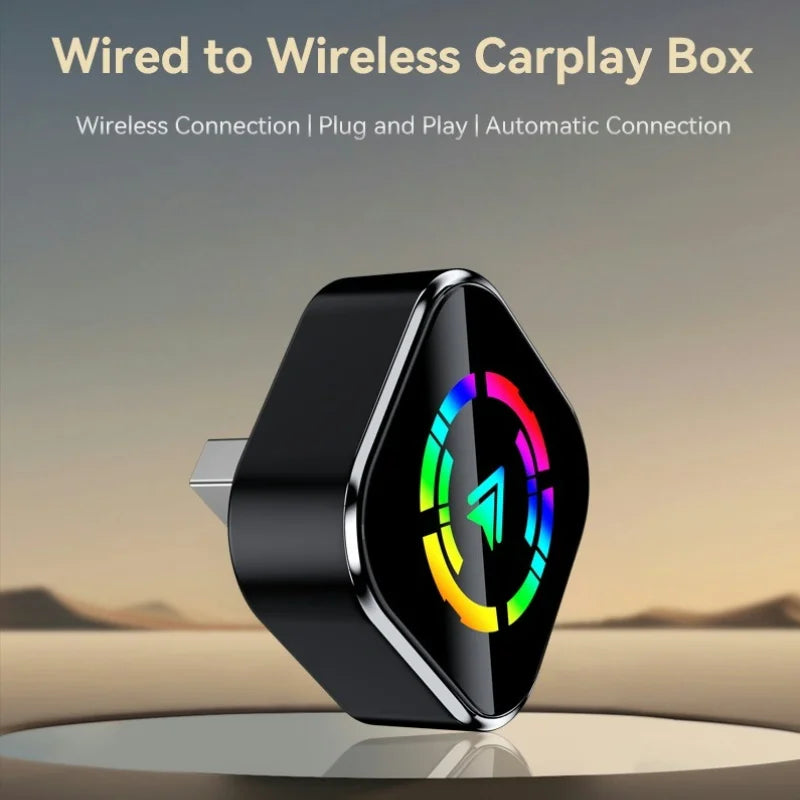 2 in1 Wired to Wireless CarPlay Adapter Plug & Plug Auto Connect Converts for Wired Cars Compatible CarPlay & Android Auto