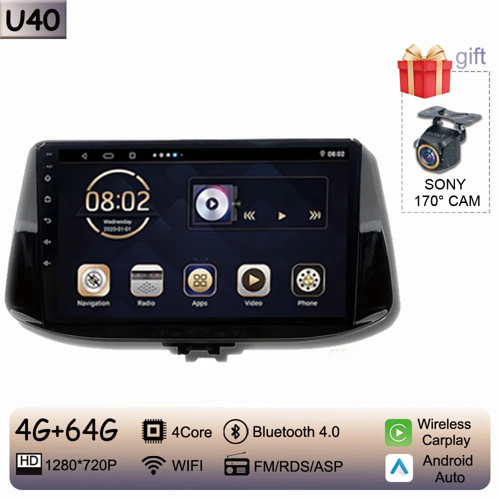 Car Radio For Hyundai I30 I30 2017 2018 2019 2020 2021 WIFI Multimedia Video Player Navigaion GPS No 2Din DVD Stereo Head Unit