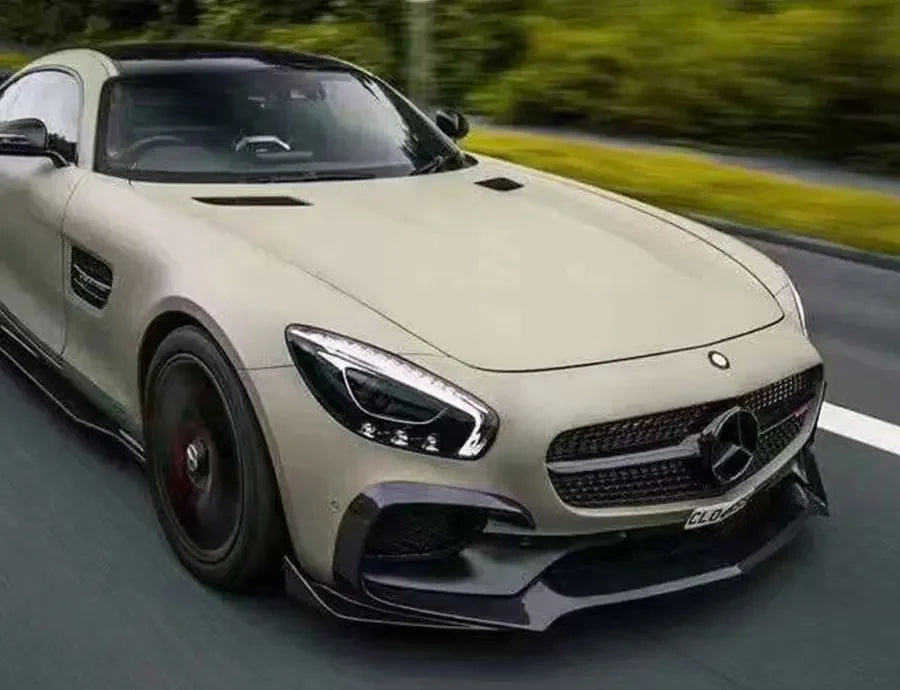 لمرسيدس بنز AMG GT GTS 2015-2016 ألياف الكربون سيارة شفة المصد الأمامي الشفة الأمامية الناشر الجبهة الذقن المفسد اكسسوارات السيارة
