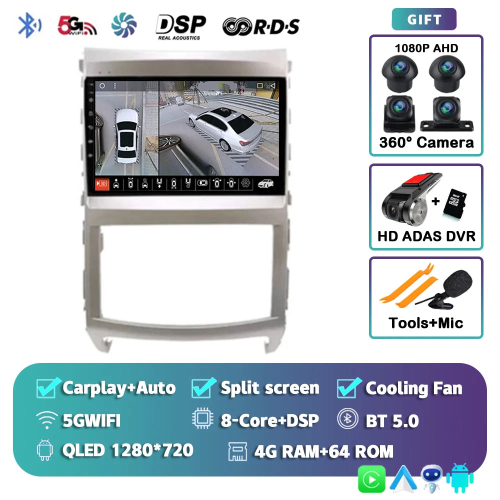 Android 14 For Hyundai Veracruz ix55 2006-2015 2K QLED Android Car Radio Multimedia Video Player GPS Stereo CarPlay 4G Head Unit