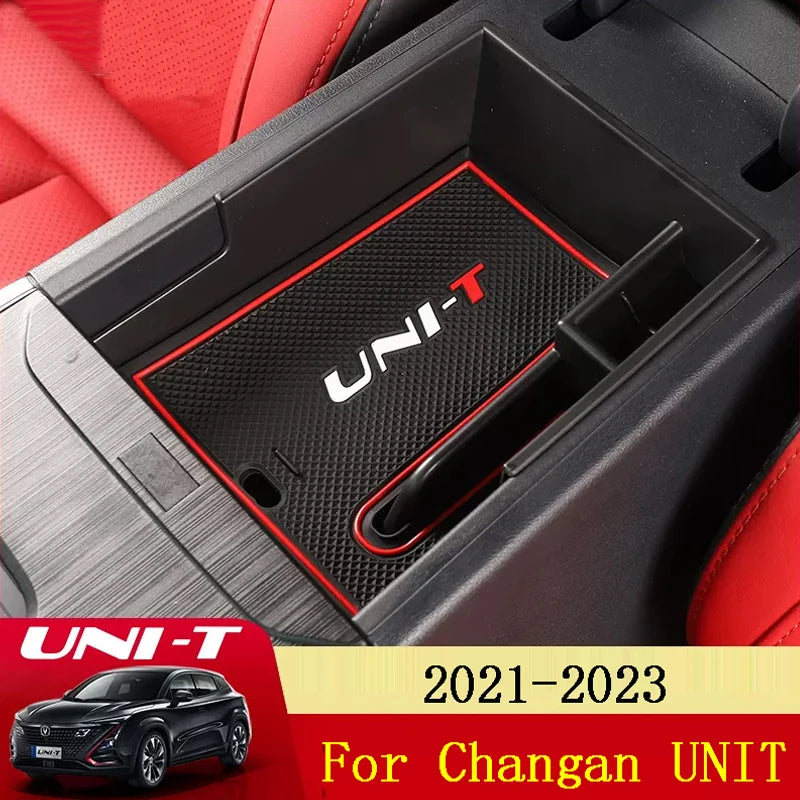 صندوق مسند الذراع الأيسر لسيارة Changan Unit Uni-t 2021 2022 2023 صندوق تخزين صندوق التحكم المركزي صندوق تخزين متعدد الوظائف الملحقات