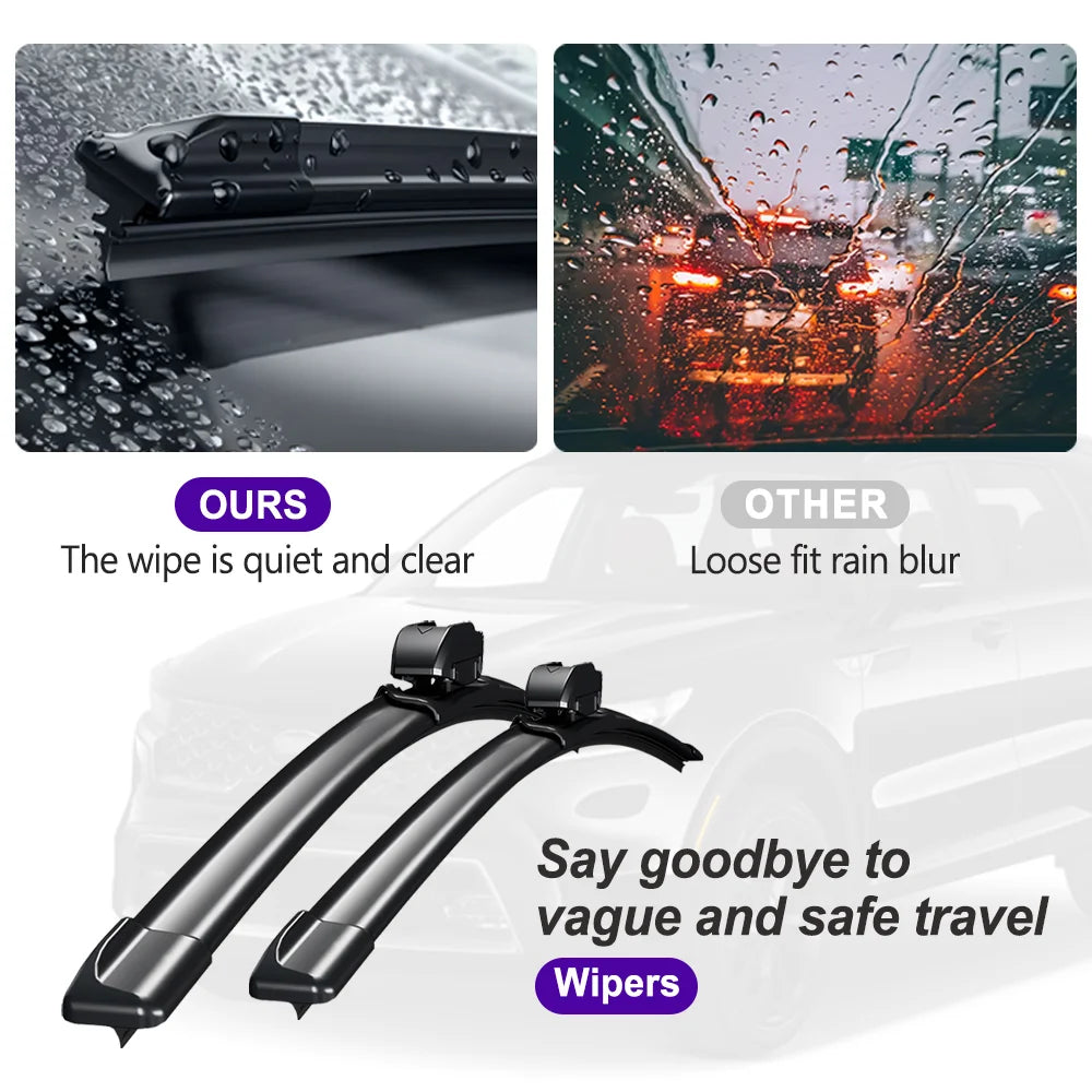 Silicone Car Wiper Blades for Hyundai	i40		2011-2019  - All Weather Silent Wiper Blades, Quick Release Clip