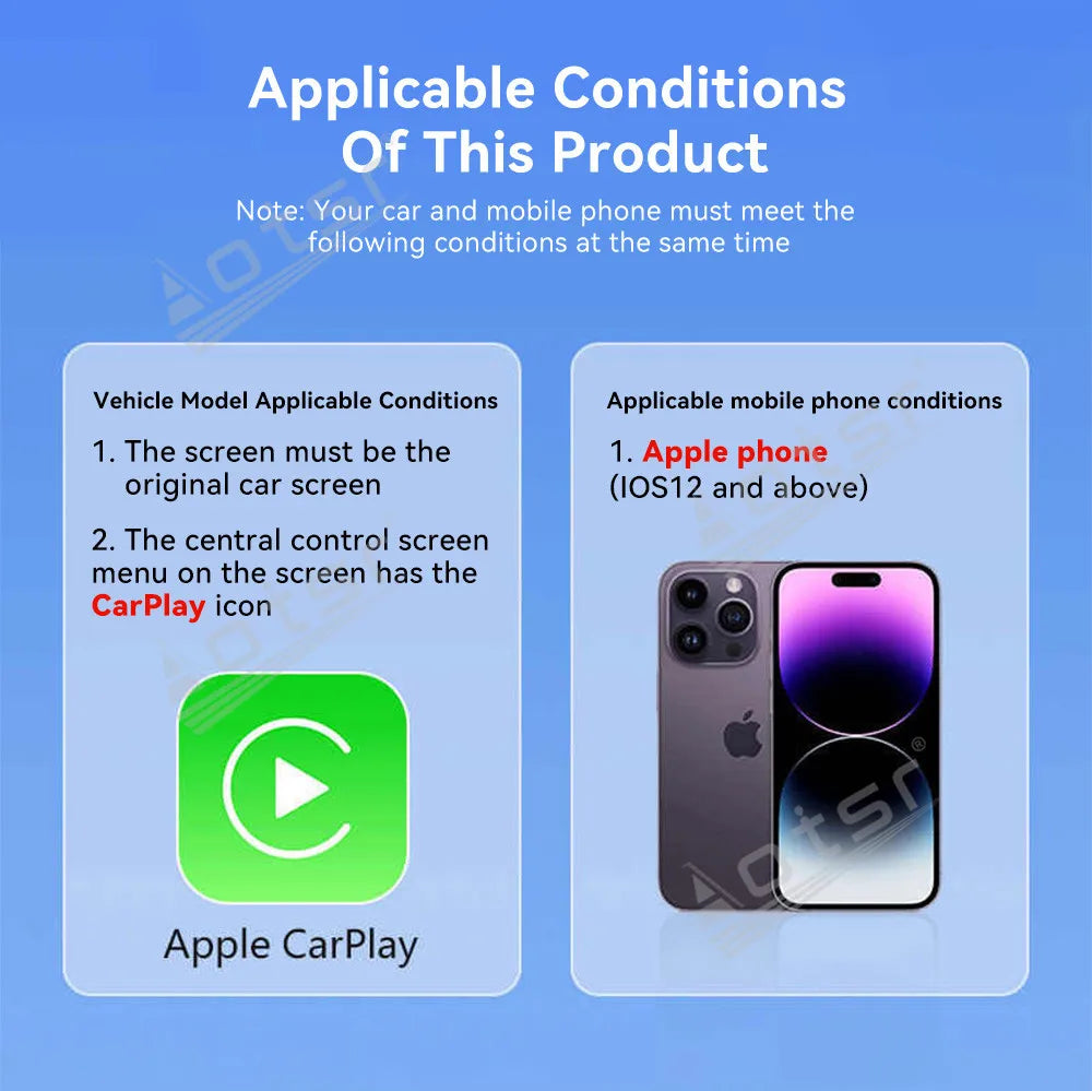 The Car Accessories Modification of Carplay USB Stereo Radio Wireless Plug and Play Compatible with Most Cars
