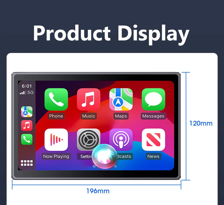 New 8 inch Carplay Screen for Car Wireless Carplay Android Auto Horizontal and Vertical Screen Navigation GPS Portable Car Radio