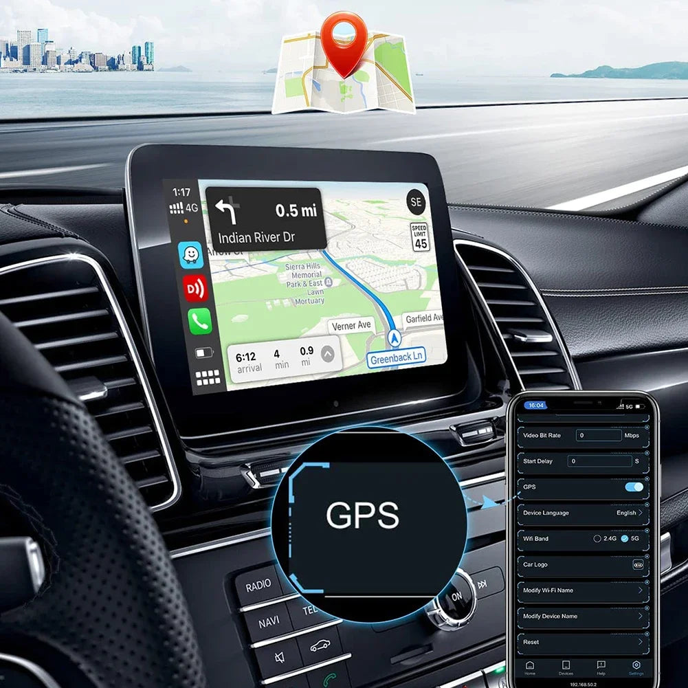 Carplay Wireless Dongle Wifi Bluetooth-compatible Auto Connect Car Play Adapter Voice Control Wireless Carplay for Car Upgrade