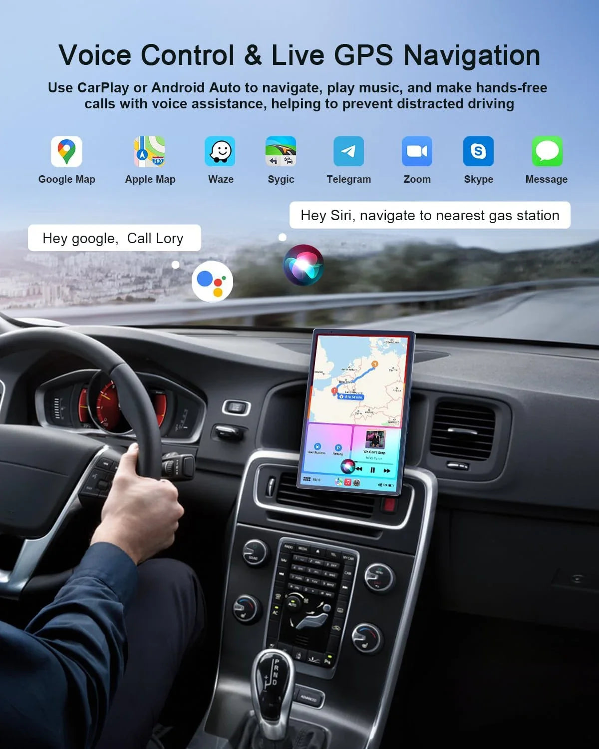 New 8 inch Carplay Screen for Car Wireless Carplay Android Auto Horizontal and Vertical Screen Navigation GPS Portable Car Radio