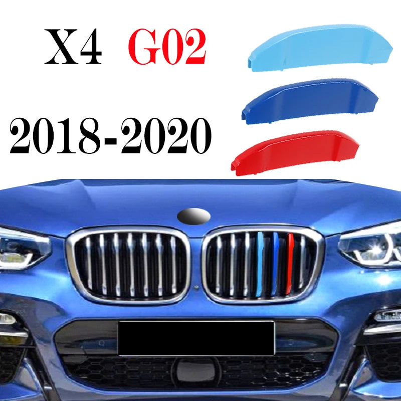 3 قطع شريط تزيين شبكة السيارة لسيارات BMW X1 X2 X3 X4 X5 X6 X7 E84 F48 F49 F39 E83 F25 G01 F26 G02 E70 F15 E53 G05 E71 E72 F16 G06 G07