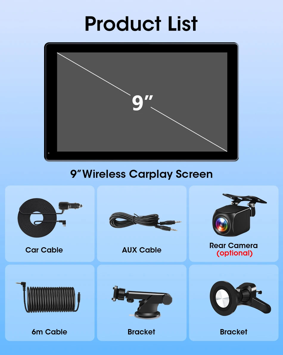 New 7/8/9" Carplay Screen for Car Vertical Screen Car Radio Wireless Carplay Android Auto Multimedia Video Player Car Monitors