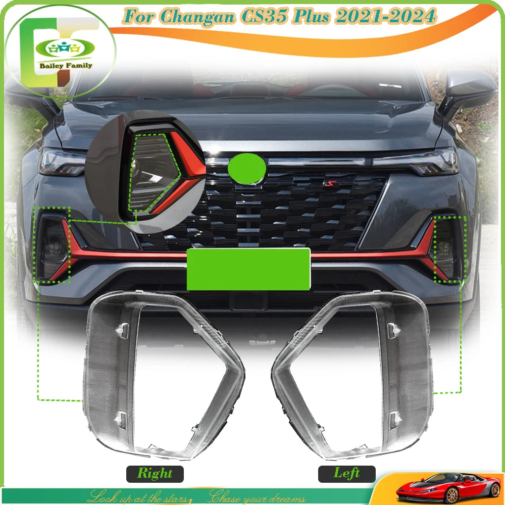 غطاء المصابيح الأمامية للسيارة Bailey، غطاء المصباح الأمامي، عدسة المصباح الأمامي لسيارة Changan CS35 Plus 2021-2024