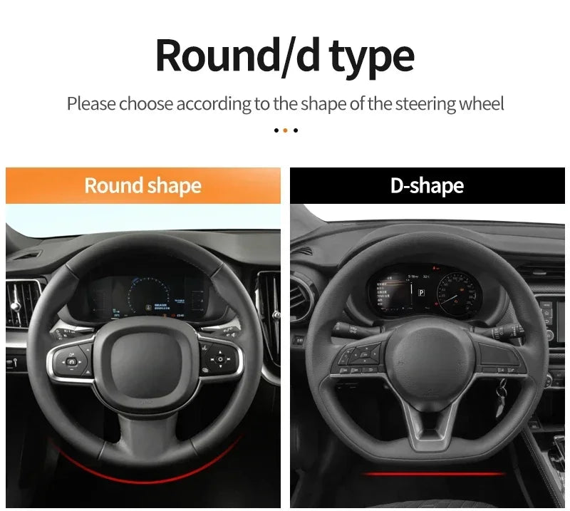 KIA Car Carbon Fiber Leather Car Steering Wheel Cover for  Rio Sorento Sportage Forte K3 K2 K5 Stonic Strong Spectra Optima