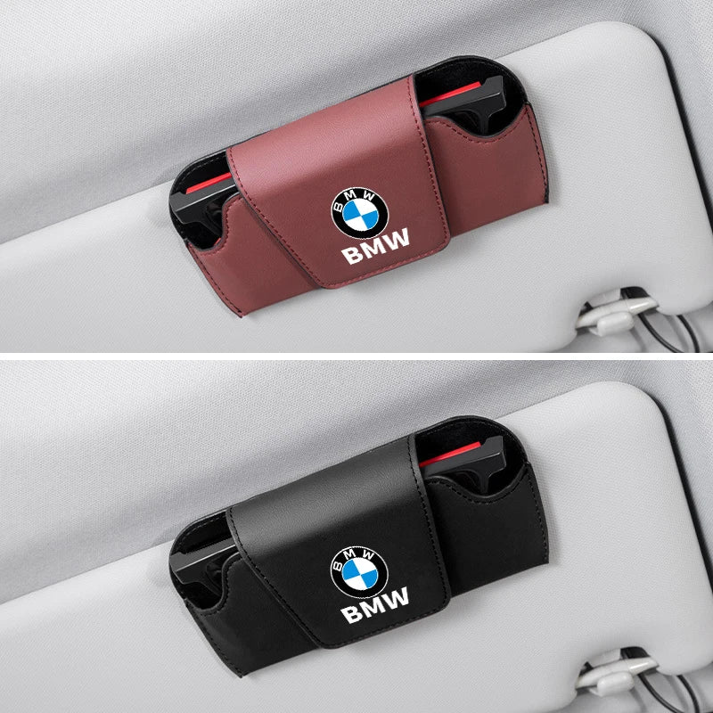 حافظة تخزين واقية من الشمس للسيارة مع مشبك نظارات شمسية لسيارة BMW E46 E90 E60 F30 F10 E39 E36 F20 E87 E70 E91 E30 G60